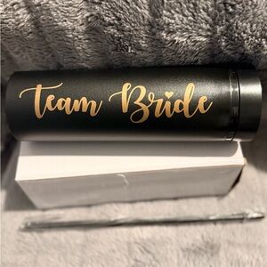 Black and Gold 'Team Bride' Tumbler